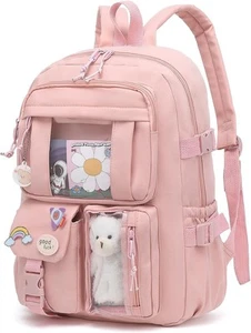 Mochila Escolar para Niñas Adolescentes, Bolsas de Libros Medianas Elementary High Rosa - Imagen 1 de 6