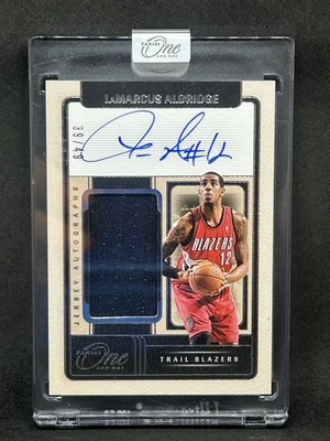 LaMarcus Aldridge 2024-25 Panini One And One Jersey Auto Blue /49 Game Used A7 - Image 1 of 2