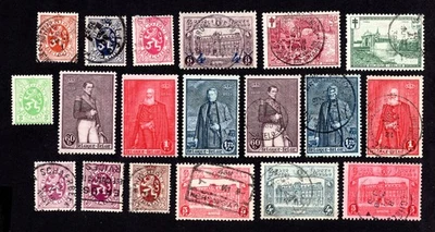Belgium 1929-32 group of 19 stamps MH/used CV=21.4$ - Image 1 of 2