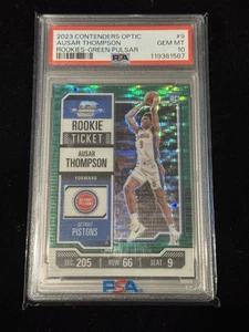 2023-24 Contenders Optic PSA 10 Ausar Thompson /25 Green Pulsar Rookie Ticket RC - Picture 1 of 2