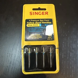 Vintage Singer 4 Premium Kugelschreiber gelbe Bandnadeln Stil 2045 Größe 14 Neu im Karton - Bild 1 von 2