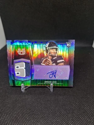 2020 Obsidian Jersey Patch 3 Color Autographs Jordan Love /49 Purple Auto  - Image 1 of 2