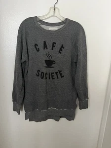 Sol Angeles Sweatshirt Damen M grau Cafe Societe Athleisure Loungewear anthro - Bild 1 von 6