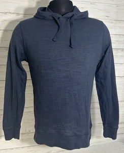 Faherty Hoodie Mens Sz. Small Blue Organic Cotton Lightweight Pullover Slub Knit - Picture 1 of 14