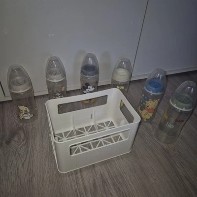6x NUK Flasche / Flaschen Set mit NUK Flaschen Ständer Disney / NUK - Bild 1 von 4