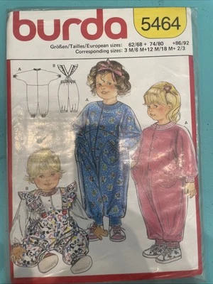 Vintage Burda Pattern 5464 Baby/ Toddlers  Pajamas, Snow Outfit 12M to 4 Uncut - Image 1 of 2
