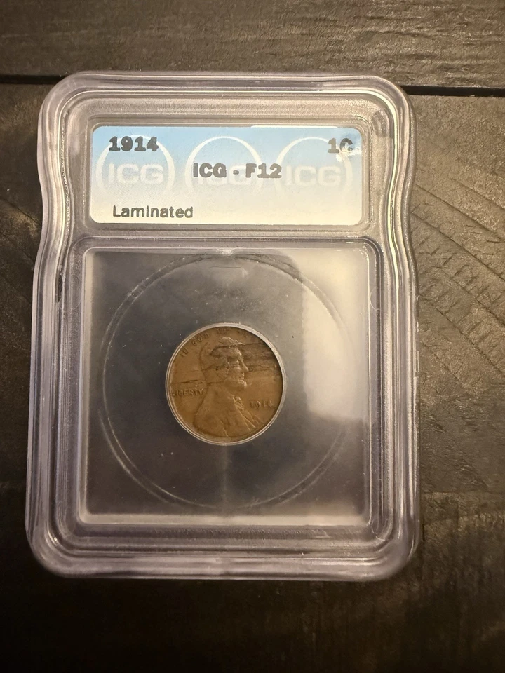 1914 Wheat Penny Error (Laminated) Graded By ICG F-12 - Image 1 of 4