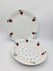 Juego de 2 piezas de porcelana colador colador de frutas fresas vintage APILCO - Imagen 1 de 5