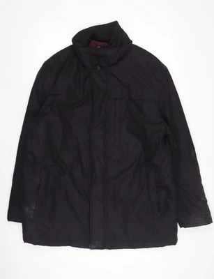 Marks and Spencer Men's Black Mid-Length Jacket XL - Image 1 of 4