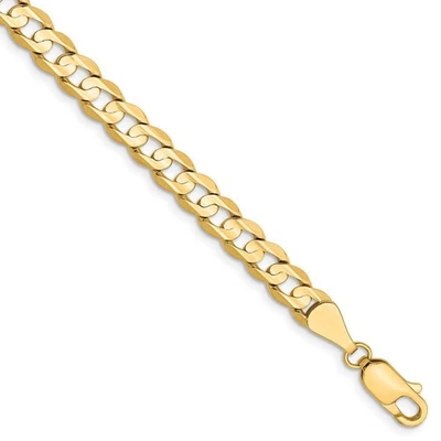 Brazalete de cadena cóncava abierta de 5,25 mm, oro amarillo de 14 k Foto 1 de 4
