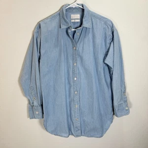 Camisa J CREW Cambray Mujer Talla 4 Calce Relajado Algodón Lavado Ligero Abotonable - Imagen 1 de 8