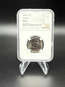2008-P NGC MS65 Hawaii State Quarter Business Strike 25C - Picture 1 of 2