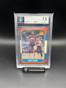 1986-87 Fleer Basketball #109 Isiah Thomas Pistons RC Rookie HOF BGS 7.5 NM+ - Picture 1 of 2