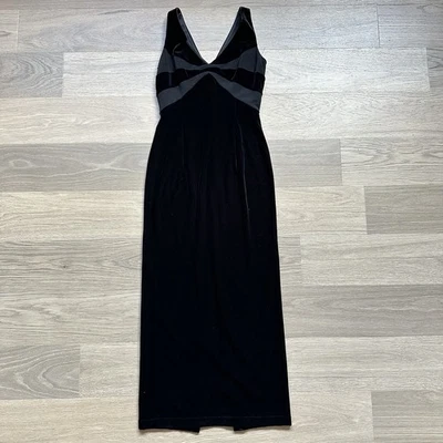 Vintage Scott McClintock Dress Women 6 Petite Black Velvet Empire Audrey Hepburn - Image 1 of 4