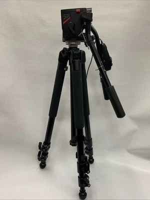 Bogen Manfrotto 501 Pro Video Fluid Head 3433 w/ 3211V Camera Tripod Italy Made - Image 1 of 4