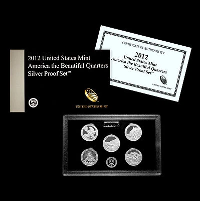 2012 S America the Beautiful National Parks Silver Proof Set ~ U.S. Mint Box/COA - Image 1 of 2