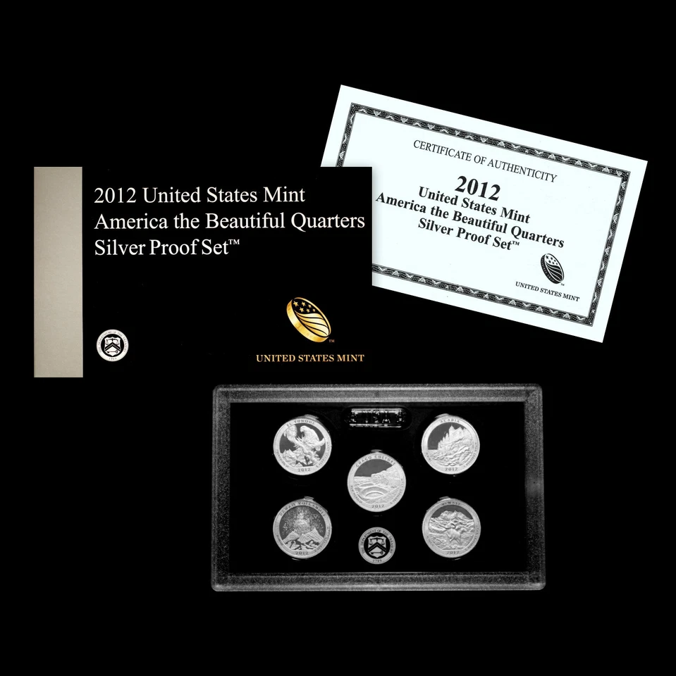2012 S America the Beautiful National Parks Silver Proof Set ~ U.S. Mint Box/COA - Image 1 of 2