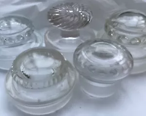 Antique Glass Apothecary/Candy Jar Lid Only/Replacement Sunburst Design Lot of 5 - Picture 1 of 24