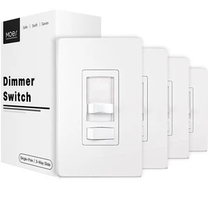 MOES Dimmer Light Switch 3 Way & Single Pole for LED,CFL,Incandescent,Halogen - Picture 1 of 12