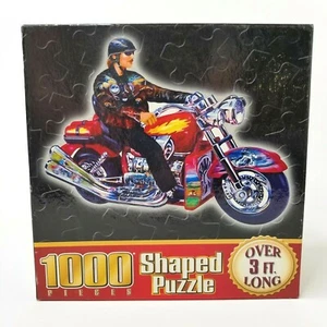 1000 Piece Easy Rider Motorcycle Shaped Jigsaw Puzzle 2004 Over 3ft NEW - Picture 1 of 4