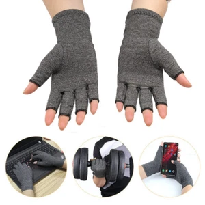 Anti Arthritis Compression Gloves Raynauds Fingerless Pain Support Left Right UK - Picture 1 of 15