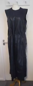 ZARA STUDIO Dark Blue Leather Dress S NEW £289 - Picture 1 of 7