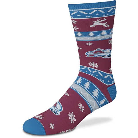 Colorado Avalanche Socks Large Size 10 to 13 Holiday Christmas Socks Cover