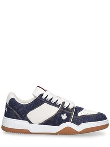 DSQUARED2 Spiker Women's White/Blue Denim Low Top Sneakers New - Picture 1 of 5