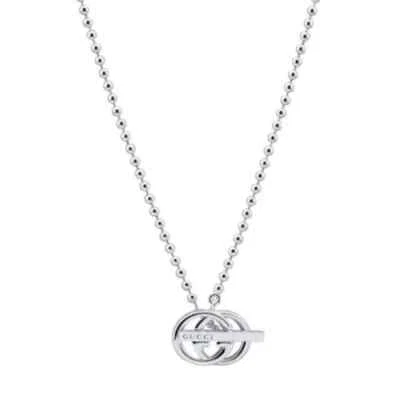 GUCCI Brit Toggle Logo Sterling Silver Necklace. Retail $465 - Image 1 of 4
