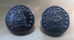 Vintage Militär Luftwaffe Schaft Knopf Schilde inkl. 13 Sterne Attleboro Masse 2er Set - Bild 1 von 3