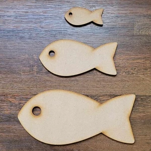 Großer Rohling Fisch Bastelform aus Holz 10-60 cm MDF Verzierung niedliche Dekoration - Bild 1 von 17