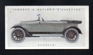 SUNBEAM 1922-23 LAMBERT & BUTLER CIGARETTES MOTOR CARS #14  VGEX   NO CREASES