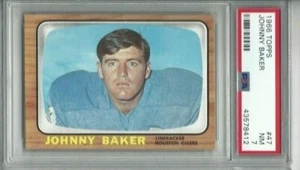 Tarjeta de fútbol americano Topps 1966 #47 Johnny Baker, Houston Oilers graduada PSA 7 - Imagen 1 de 1