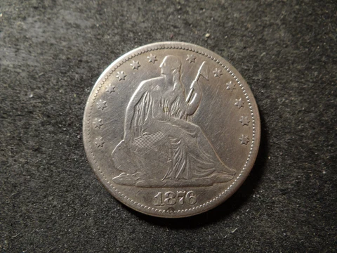 1876-CC VG F Seated Liberty Half Dollar Nice Looking Coin SLC Cover