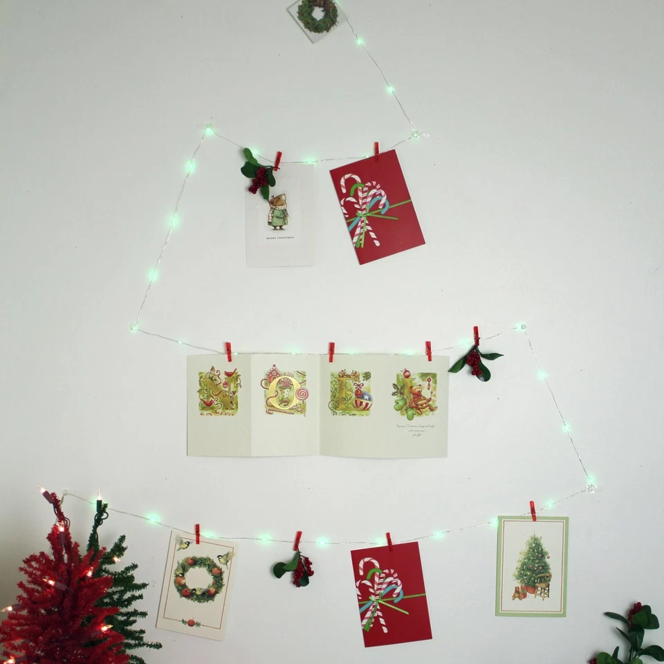 36 LED Photo Picture Clip String Lights Green Pink White Garden Wedding Party - Image 1 of 1