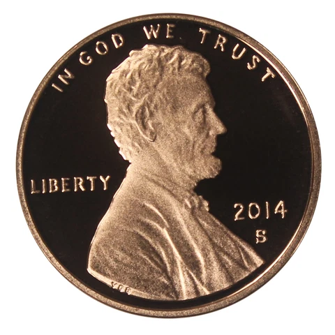 2014 Gem Deep Cameo Proof Lincoln Shield Cent US Coin Cover