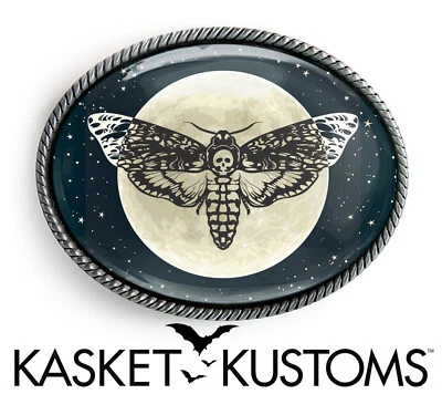Celestial Magic Death Head Moth Alchemy Handmade Artisan Belt Buckle - Image 1 of 4