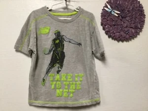 New Balance Boys Graphic T-shirt Size 5 to 6 Gray Green Basketball 158 - Picture 1 of 4