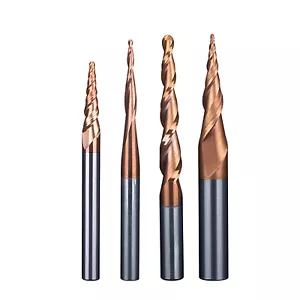 VHM Schaftfräser 2 Zähne Radiusfräser Konisch R0.25-R2.0 3D Bearbeitung CNC - Bild 1 von 9