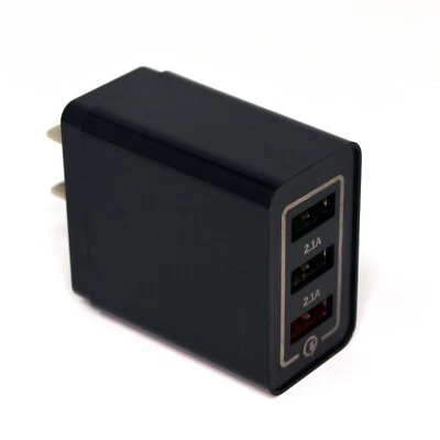 Cargador de pared USB enchufe adaptador de corriente alterna para Samsung Android y iPhone (NEGRO) Foto 1 de 4