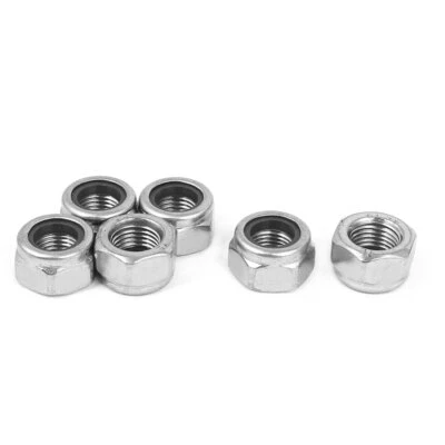 6 stk Sicherungsmuttern Stopmuttern M12 x 1.25mm Sechskantmuttern Edelstahl - Bild 1 von 2