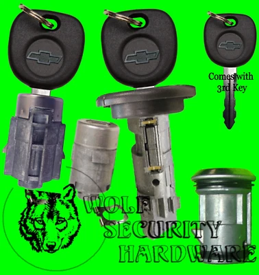 Juego de 3 llaves Chevy de repuesto para puerta trasera de puerta única cilindro de bloqueo de encendido Avalanche Foto 1 de 2