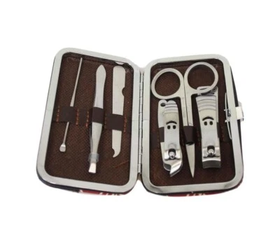 6 TEILIGES MANIKÜRE PEDIKÜRE NAGELPFLEGE SET SCHNEIDER KNIPSER SET ETUI FÜR HERREN DAMEN