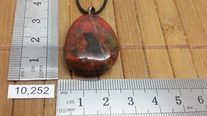 Pendentif ARGENT 925e JASPE BRECHE (BRESCHIA) + cordon reglable lithotherapie - Imagen 1 de 1
