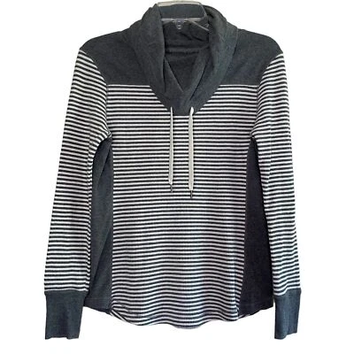 Eddie Bauer Mujer Talla Mediana M Embudo Cuello Térmico Rayas Camiseta Deportiva Foto 1 de 4