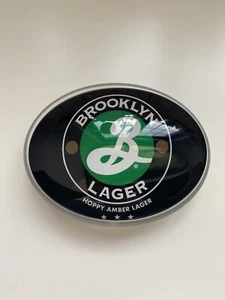Brooklyn Lager Oval 3D Badge, Beer Pump, Font, Mancave, Pub, Bar - Picture 1 of 1