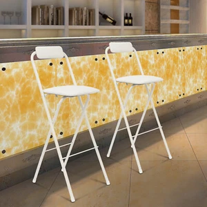 2PCS Modern Foldable Bar Chair, Tall Folding Chair, Portable Folding Stool White - Picture 1 of 24
