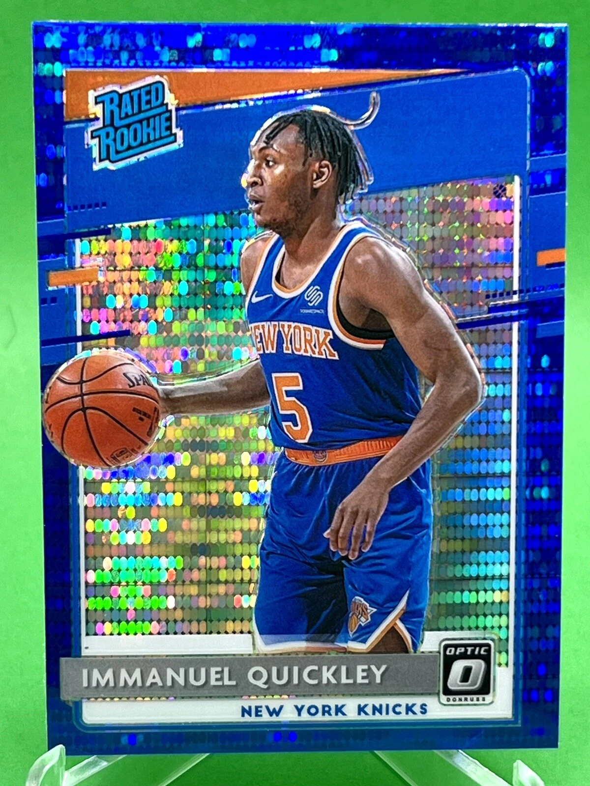 2020-21 Panini Donruss Optic Immanuel Quickley Rated Rookie Blue Pulsar SSP #175