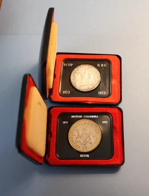Silver Canada uncirculated 1971 and 1973 BRITISH COLUMBIA $1 COIN SET, OGP - Image 1 of 4