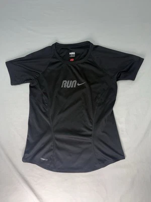 NIKE RUN Fit Dry Mujer Manga Corta Ropa Activa Camiseta PEQUEÑA Foto 1 de 4